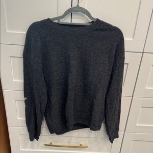 27 Miles Malibu Dark Gray Crew Neck Sweater With Colorful Stars on Arm